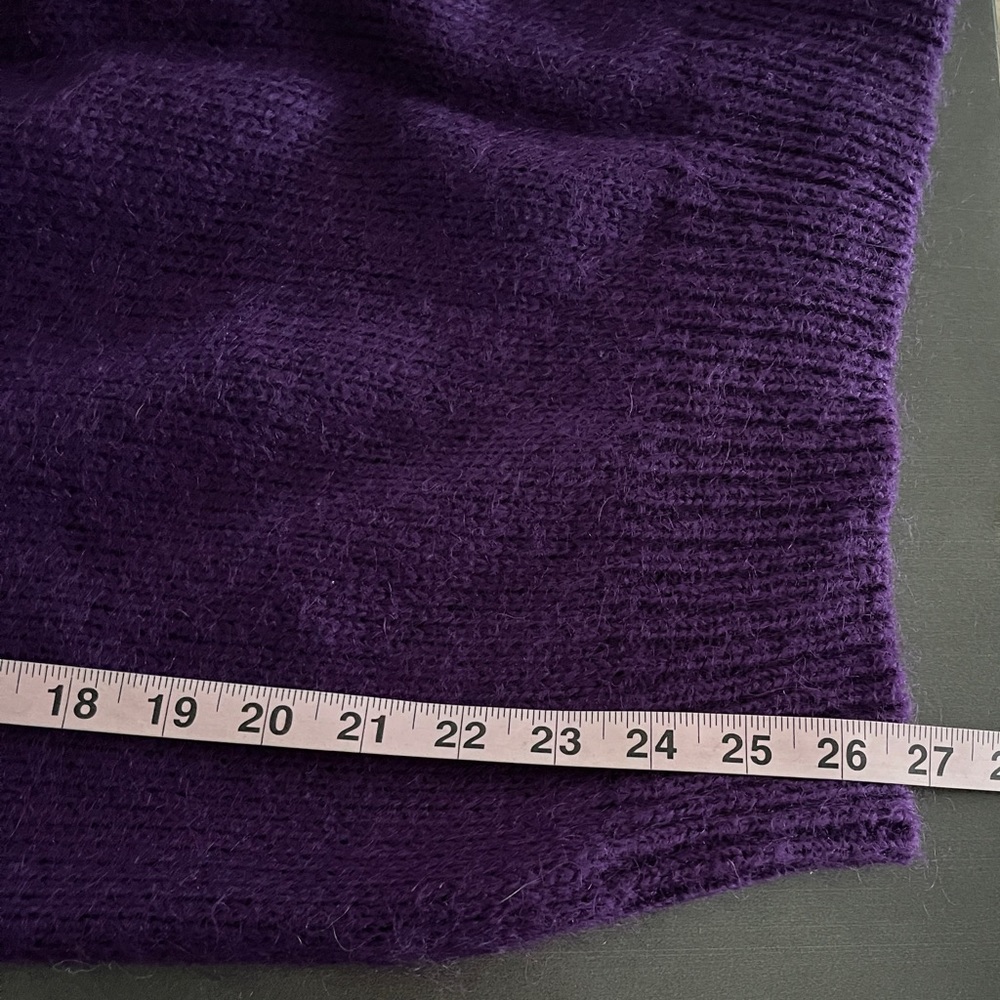 VTG Cherry’s 80s Womens Plum Purple Wool Sweater Colorful Grannycore Mockneck - Picture 6 of 6